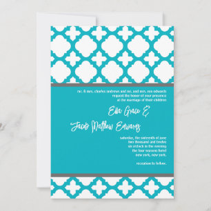 Invitación del Boda geométrico Verde azulado inspi