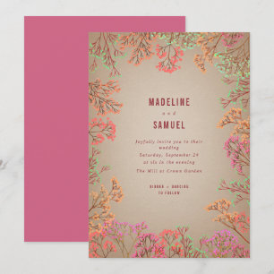 Invitación del Boda Gypsophila Botánica Caliente
