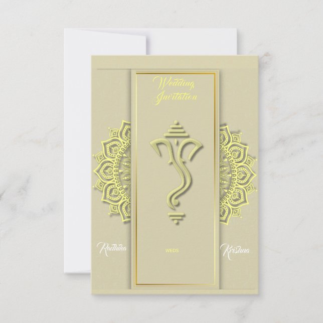 Invitación del boda hindú indio Ganesha (Anverso)