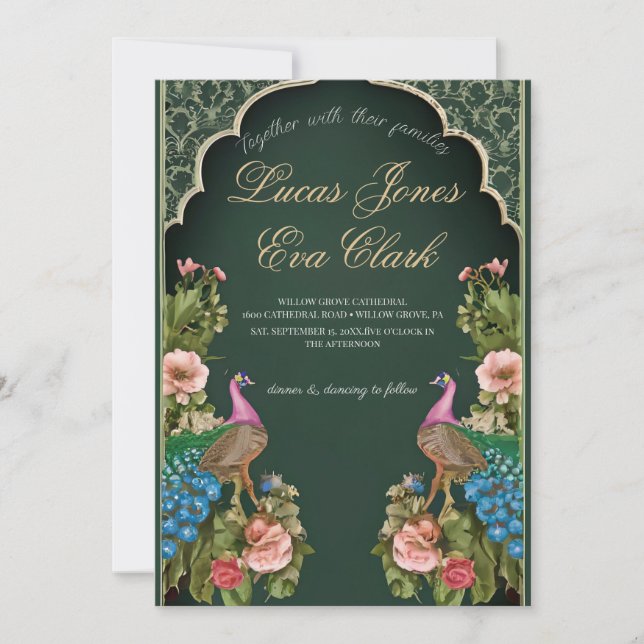 Invitación del Boda indio Mehendi Henna de Borgoña (Anverso)