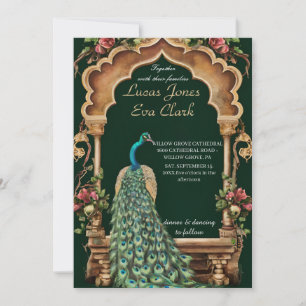 Invitación del Boda indio Mehendi Henna de Borgoña