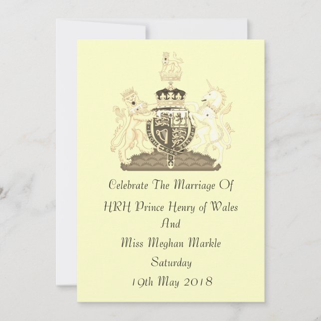 Invitación del Boda real Harry y el Personalizado  (Anverso)