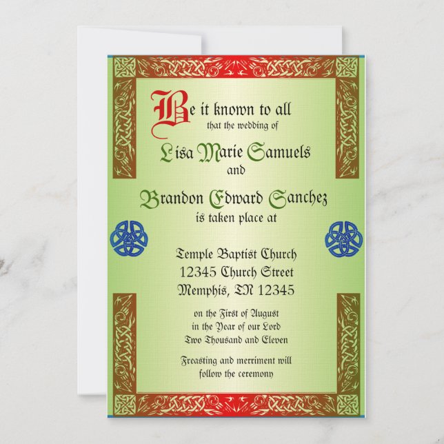 Invitación del Boda renacentista (Anverso)
