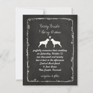 Invitación del Boda Rottweiler Silhouettes
