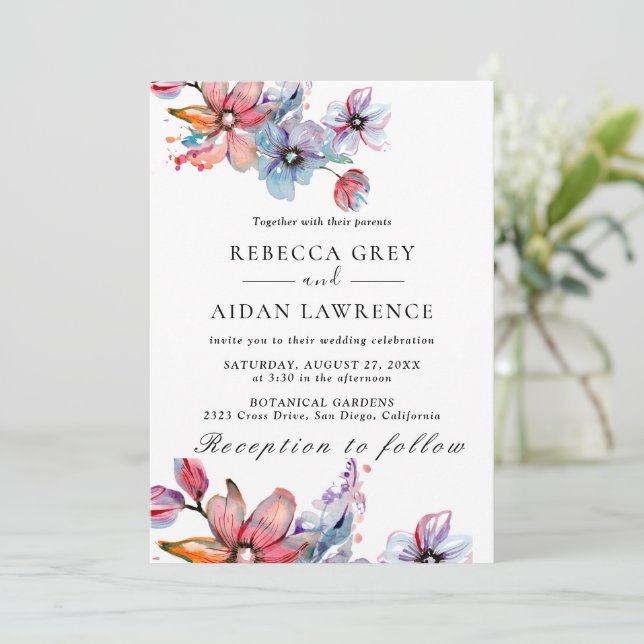 Invitación del Boda rústico botánico Eucalyptus Gr (Anverso de pie)