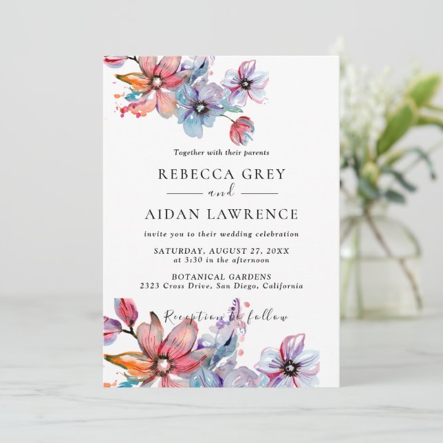 Invitación del Boda rústico botánico Eucalyptus Gr (Anverso de pie)