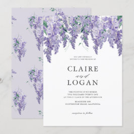 Invitación del Boda Wisteria Dusty Purple Watercol