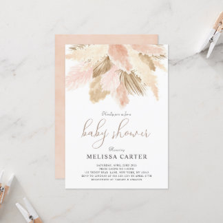 Invitación del Boho Baby Shower Neutral Spring Par