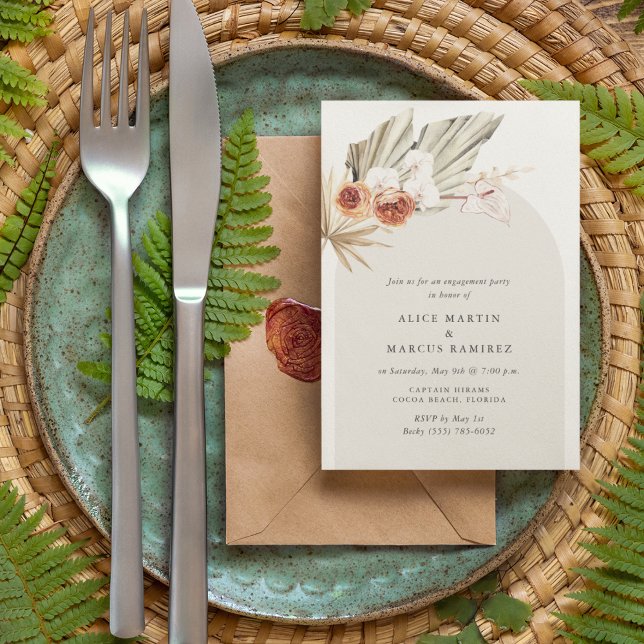 Invitación del Boho Floral Engagement Party (Subido por el creador)