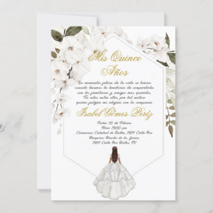 Invitación del Boho floral Quinceanera en español
