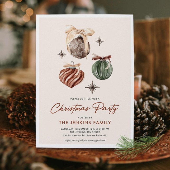 Invitación del Boho Modern Navidades Party (Modern Christmas Party Invitation)