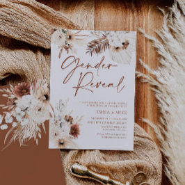 Invitación del Boho para revelar género con pampas