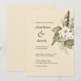 Invitación del Boho Tropical Orquídea Blanca