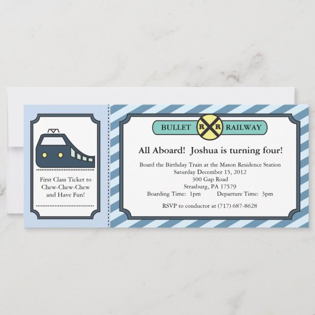 Invitación del boleto de tren de bala (Anverso)