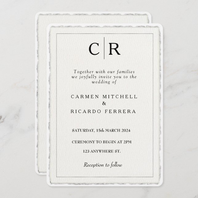 Invitación del borde de la cubierta de la cubierta (Anverso / Reverso)