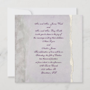 Invitación del borde desgarrado de lavanda