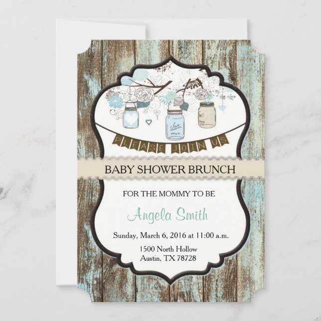 Invitación del brunch de Baby Shower (Anverso)