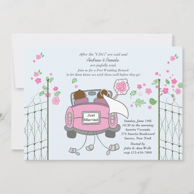 Invitación del brunch de la boda del poste de los (Anverso)