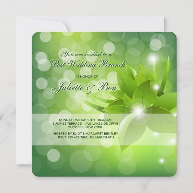 Invitación del brunch de la boda del poste del (Anverso)