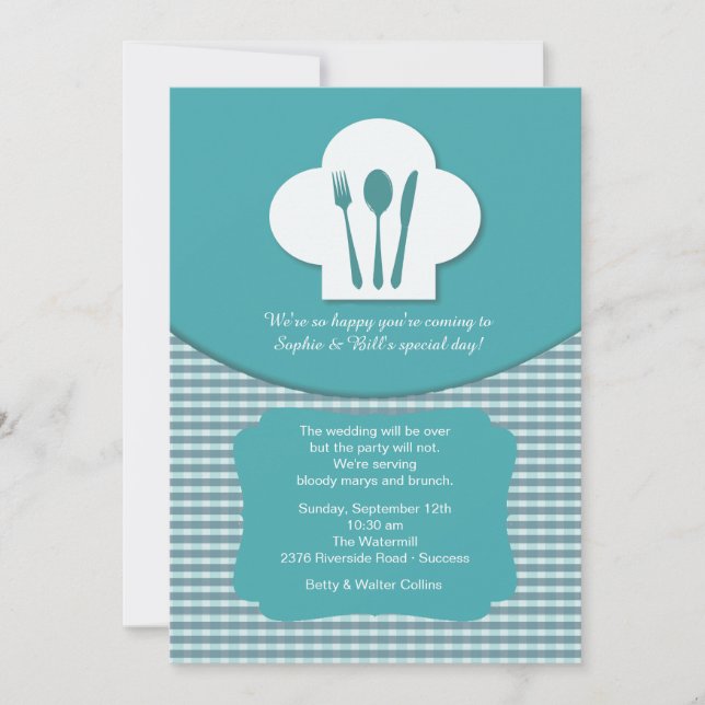 Invitación del brunch de la boda del poste del (Anverso)