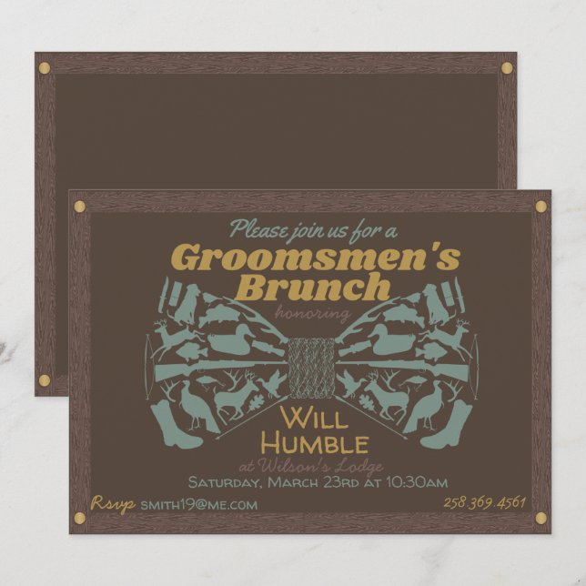 Invitación del brunch de los padrinos de boda del (Anverso / Reverso)