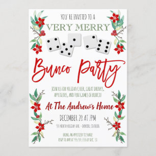 Invitación del Bunco Party de navidades