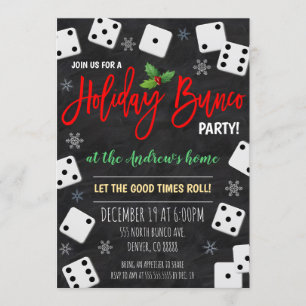 Invitación del Bunco Party de navidades