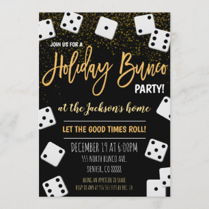 Invitación del Bunco Party New Years