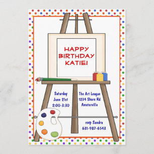 Invitación del caballete del arte