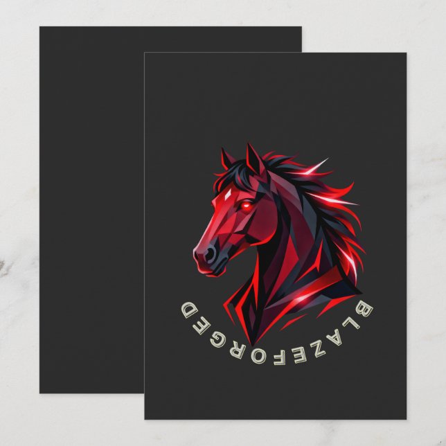 Invitación del Caballo Rojo BlazeForge (Anverso / Reverso)