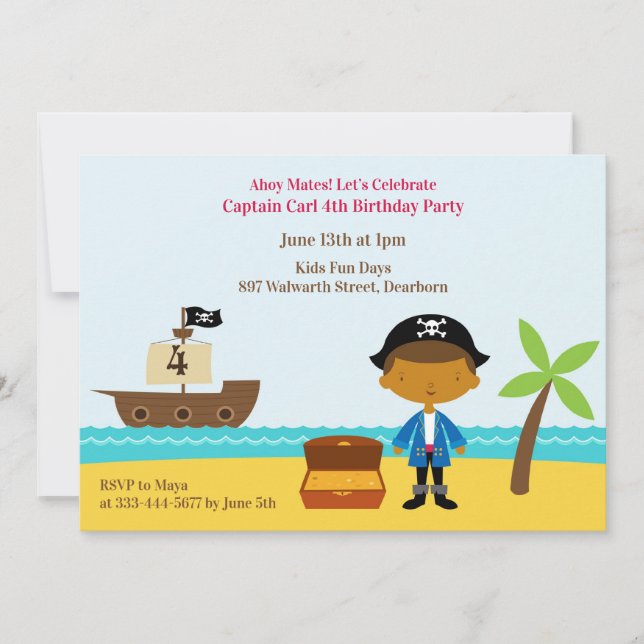 Invitación del Capitán de la Fiesta de Cumpleaños  (Anverso)