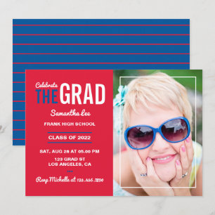 Invitación del Cardenal Red and Blue Graduation Pa