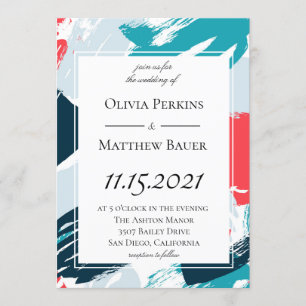 Invitación del Caribe pintada de la boda