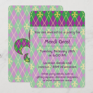 Invitación del Carnaval de Argyle Party