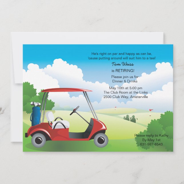 Invitación del carro de golf (Anverso)