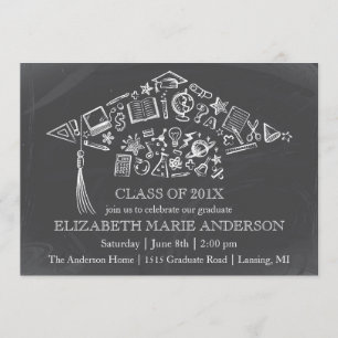 Invitación del casquillo de la graduación de la