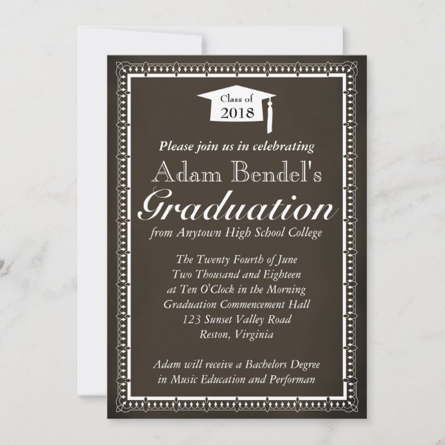 Invitación del certificado de graduación - Cartón (Anverso)