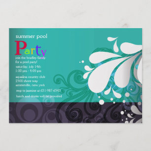 Invitación del chapoteo de la piscina
