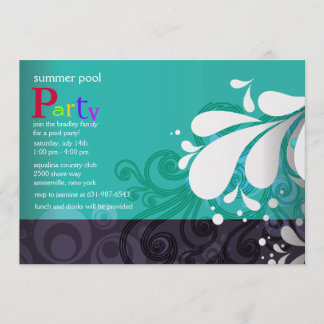 Invitación del chapoteo de la piscina