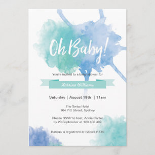 Invitación del chapoteo del bebé de Baby Shower oh