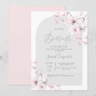 Invitación del Chica Baby Shower de mariposa