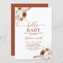 Invitación del Chica de Baby Shower Boho Naranja q