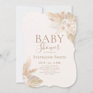 Invitación del Chica de Baby Shower Boho Pampas