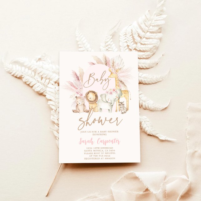 Invitación del Chica de Baby Shower Boho Safari (Subido por el creador)