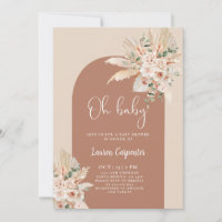Invitación del Chica de Baby Shower Boho Terracott