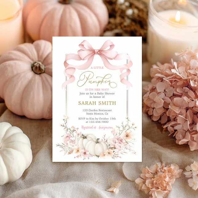 Invitación del Chica de Baby Shower de calabaza ro (Subido por el creador)