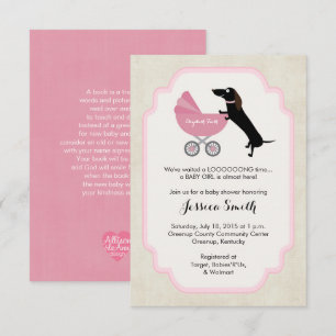 Invitación del Chica de Baby Shower de Dachshund
