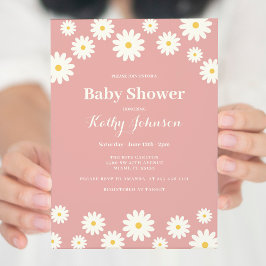 Invitación del Chica de Baby Shower de Daisy Rosa