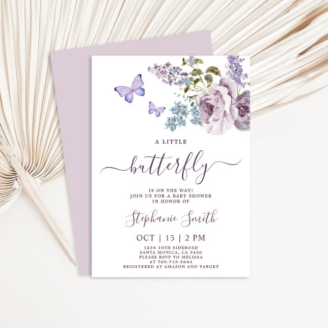 Invitación del Chica de Baby Shower de mariposa de (Subido por el creador)