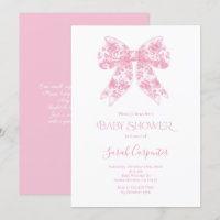 Invitación del Chica de Baby Shower de tela de arc